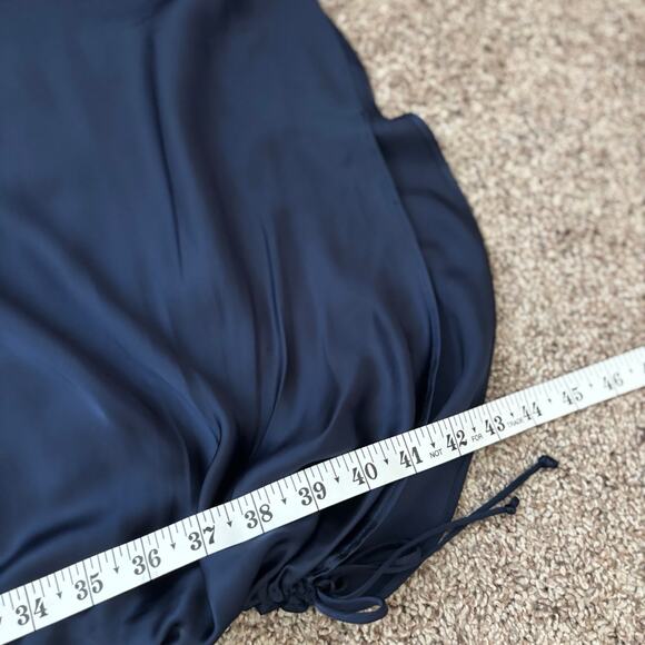 Artizia Wilfred Only Ruched Slip Dress Cupro
Cowl Neckline Satin Midi Blue L - Picture 7 of 12